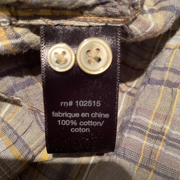 JOHN VARVATOS USA Mens Plaid Button Down Shirt Sz M - Picture 8 of 8